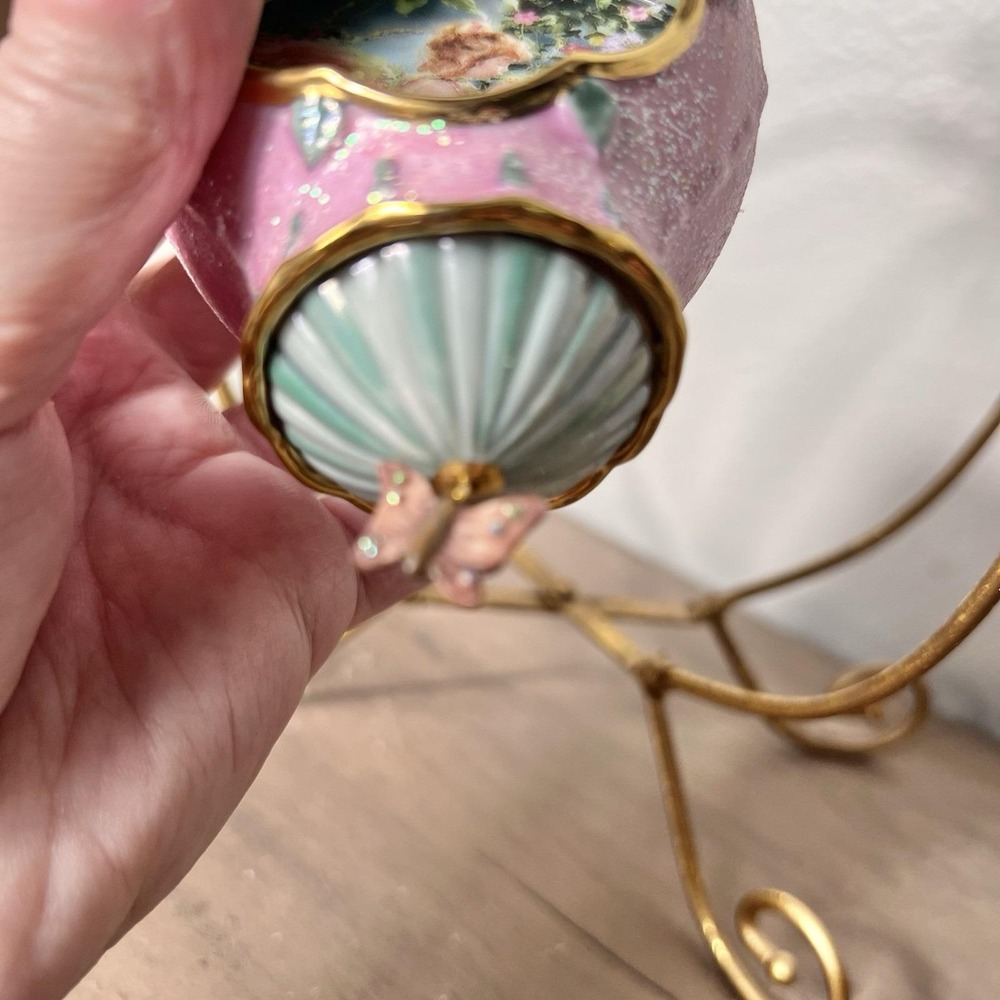 Vtg Bradford Exchange Fairy Ornament Set w/ Gold Stands Butterfly Detail 3-Piece - Picture 5 of 11